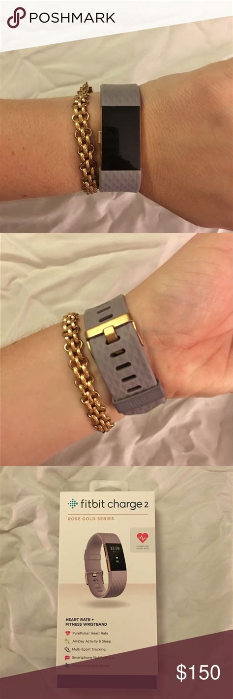 Fitbit Charge 2 Rose Gold Series w/Lavender Band | Fitbit, Fitbit ...