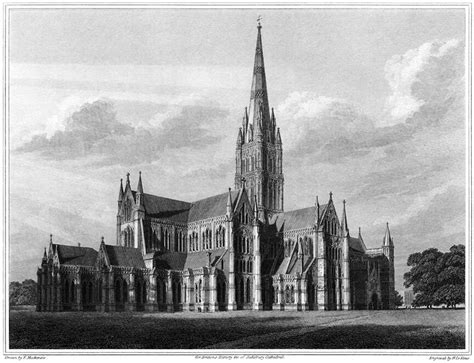 Salisbury Cathedral from the North-East – Old Book Illustrations