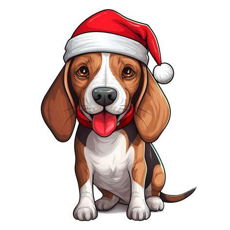 Cute Beagle Christmas Clipart Illustration AI Generative 30546831 PNG