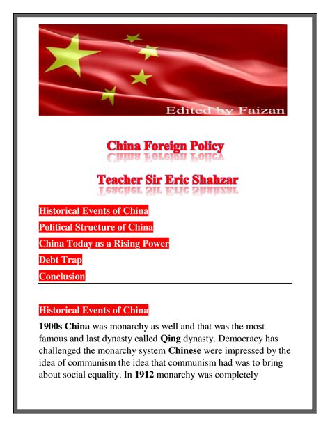 China Foreign Policy by FZN - Historical Events of China Political ...