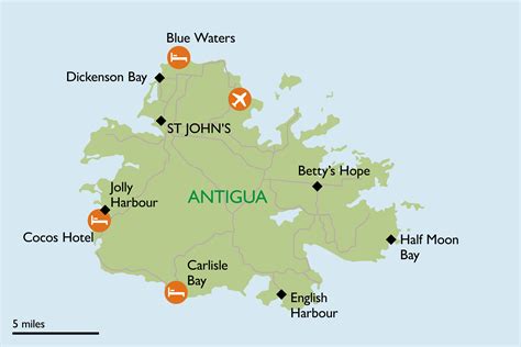 Best Beaches In Antigua Map