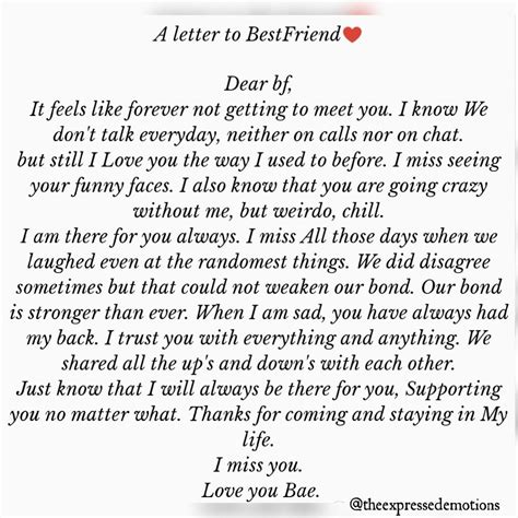 A Letter to Your Best Friend