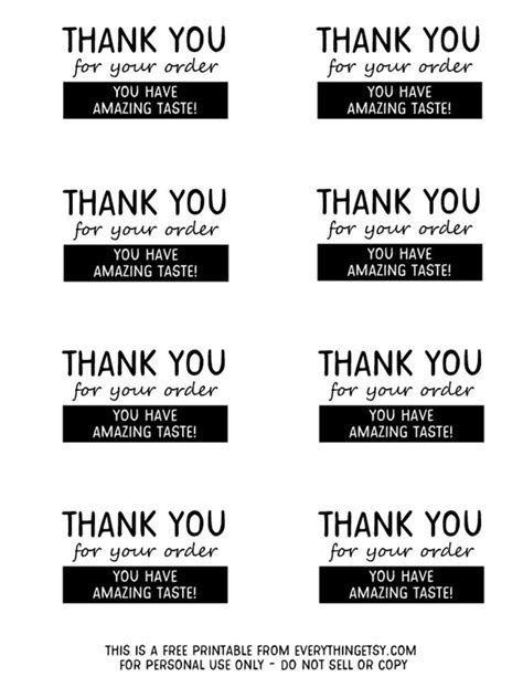 Free Printable Thank You For Your Business Tag {Etsy Business ...