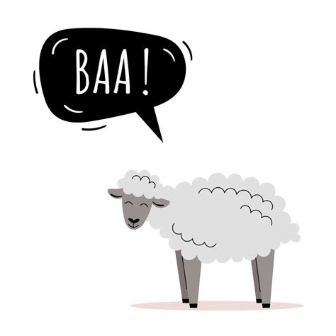 The cute sheep says baa. Farm animals. Speech bubble, children's cards ...