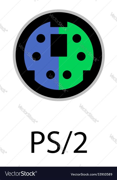 Ps2 connector for a mouse keyboard peripherals Vector Image