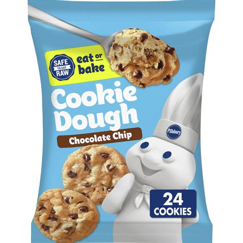 Pillsbury Ready To Bake Refrigerated Chocolate Chip Cookie Dough, 24 ct ...