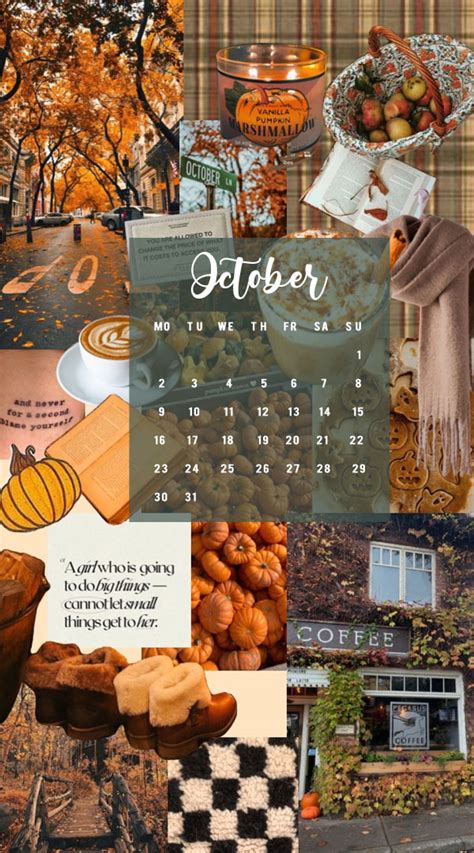 October Calendar : Cozy Fall Collage - Idea Wallpapers , iPhone ...