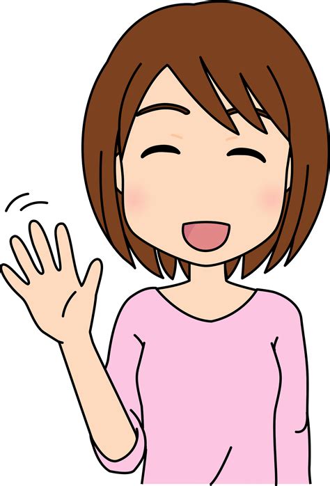 Girl Waving Goodbye Cartoon