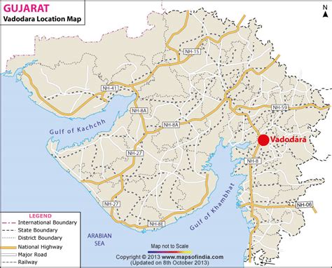 Location Of Baroda In India Map - Gretna Hildegaard