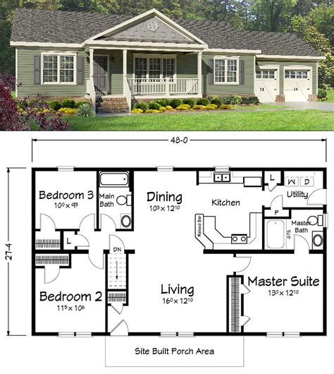 Ranch Style Floor Plans - Small Modern Apartment