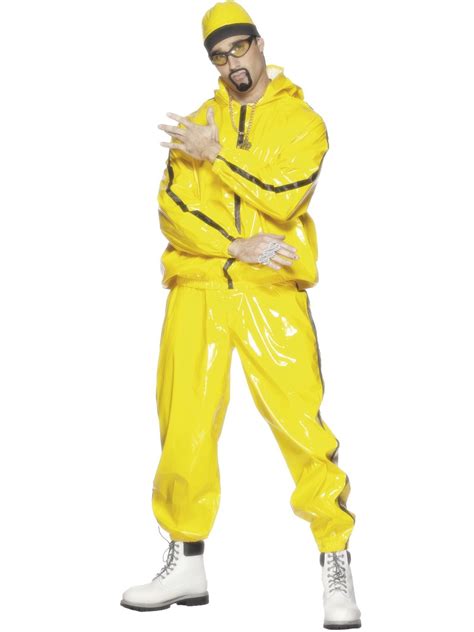 Ali G Rapper Suit Yellow Tracksuit 80s 90s Hip Hop Fancy Dress Costume ...