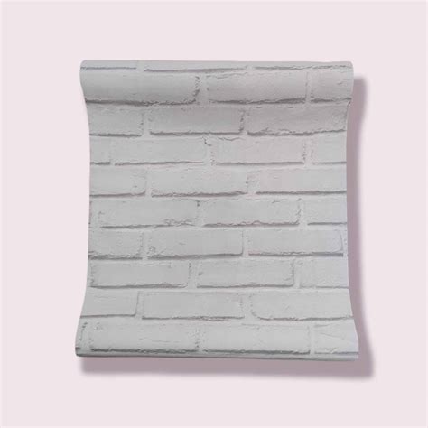 AD 3d White Brick pattern wallpaper - Ansari Decor