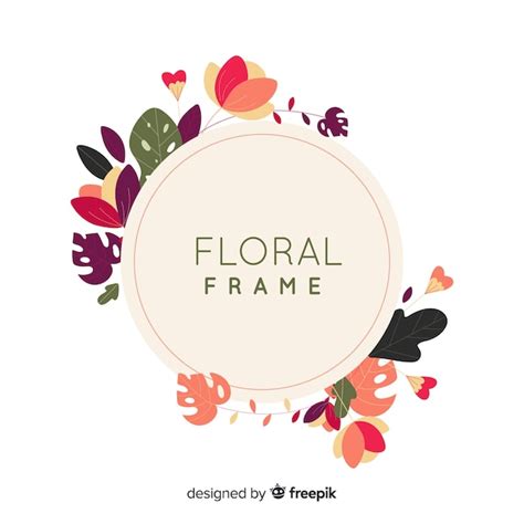 Free Vector | Original floral frame with flat design