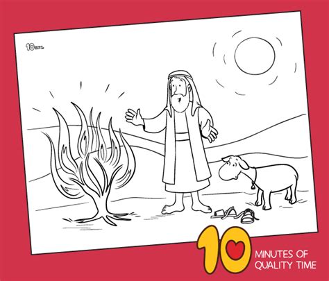 Moses and the Burning Bush – Bible Coloring Pages – 10 Minutes of ...