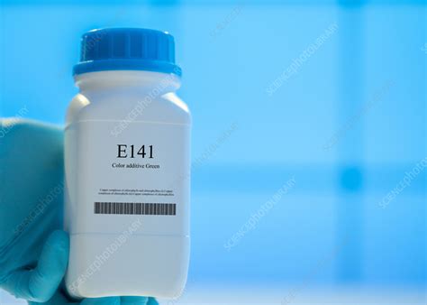 Container of the food additive E141 - Stock Image - F036/8682 - Science ...