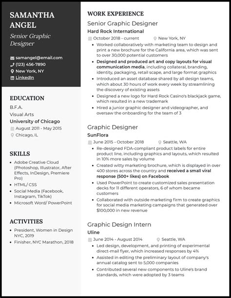 5 Senior Graphic Designer Resume Examples & Templates [Edit Free]