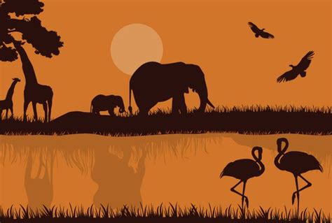 African Safari Silhouette Vector Download