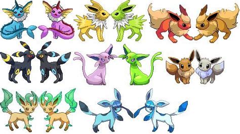 several different types of pokemons are shown in this image, each with ...