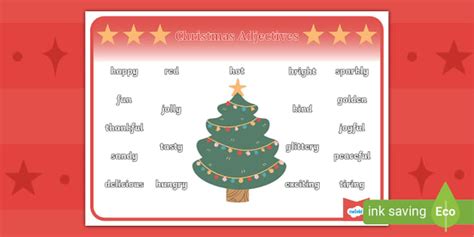 Australian Christmas Adjectives Word Mat (teacher made)