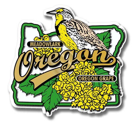 Oregon State Bird and Flower Magnet made in the USA by ClassicMagnets ...