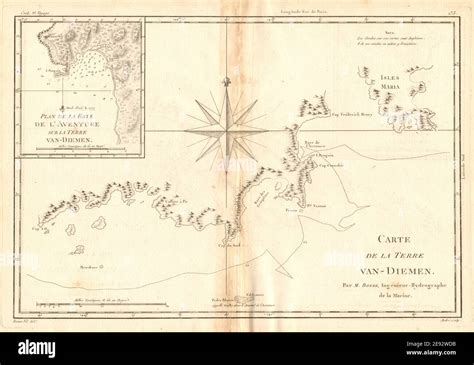 Carte de la Terre Van Diemen. Tasmania. Adventure Bay. Australia. BONNE ...