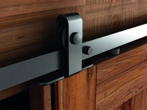 Mini Flat Rail Barn Door Hardware Set, Top Mount, Matte Black - Rapid Start