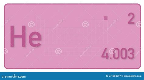 Chemical Table of the Elements, Helium Gas Symbol Illustration Stock ...