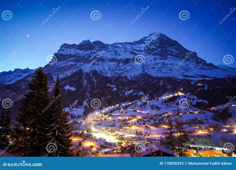 Scenic Mountain View of Grindelwald, Switzerland in Winter Stock Image ...