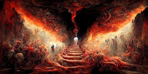 Premium Photo | The hell inferno metaphor souls entering to hell in ...