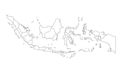 Premium Vector | White background of Indonesia map with line art design