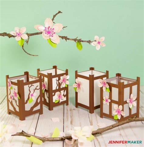 Japanese Paper Lanterns with Spring Flowers - Jennifer Maker