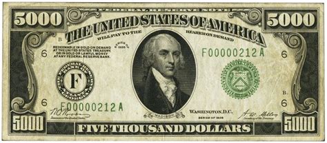 1928 $5,000 Federal Reserve Note CVF 35 in 2021 | 5000 dollar bill ...