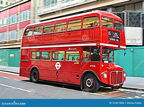 Iconic British Double Decker Routemaster Red Bus In London. Editorial ...