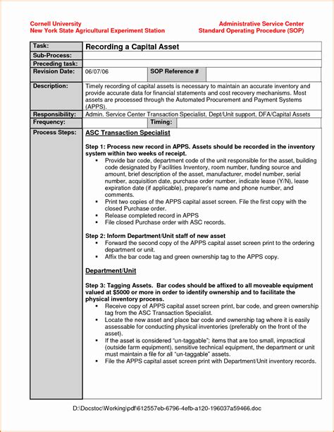 Standard Operating Procedure Manual