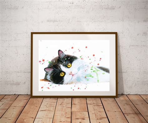 Cat Print Black and White Cat Poster Nursery Print Art - Etsy