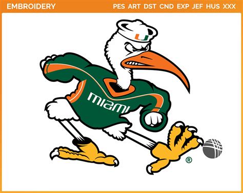 Miami Hurricanes - Mascot Logo (2000) - College Sports Embroidery Logo ...