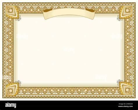 Certificate border. Beige ornamental frame for certificate blank ...