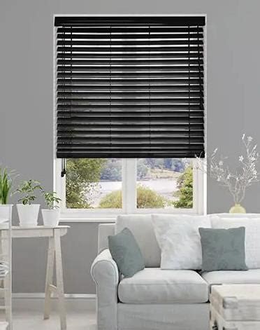 2 Inch Black Faux Wood Blinds - DS Shading