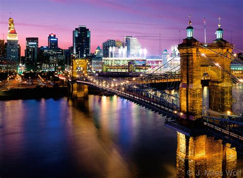 Cincinnati-Skyline-Roebling-Bridge-Night.tif | J. Miles Wolf