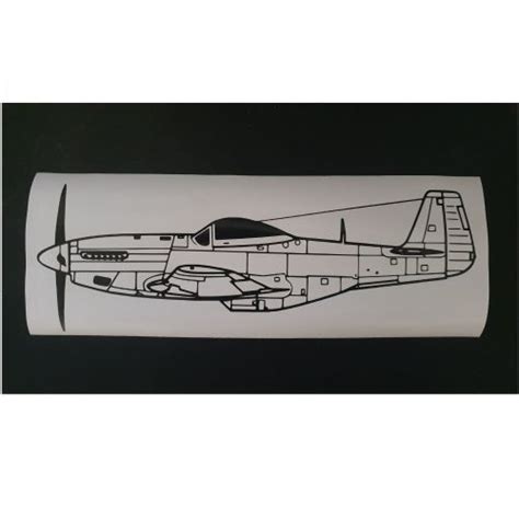 P-51D Mustang vinyl wall-art (Sticker) (300mm / 12") | rc3Dmarket