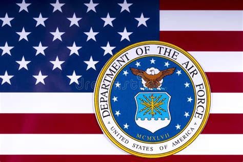 Department of the Air Force and the US Flag Editorial Stock Photo ...