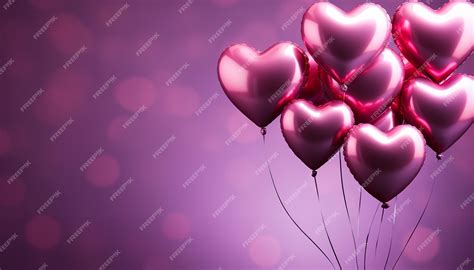 Premium AI Image | Group of pink heart shaped balloons on pastel pink ...