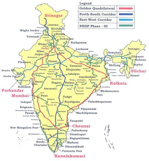 Important National Highways, Waterways and ports in India - Civilsdaily