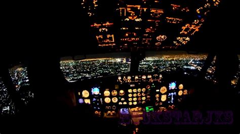 Plane landing night cockpit view *MUST WATCH* - YouTube