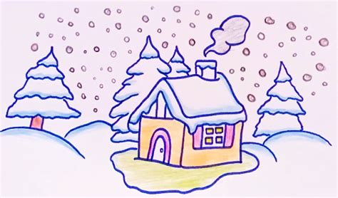 How to draw winter step by step for beginners - Simple Drawing Ideas