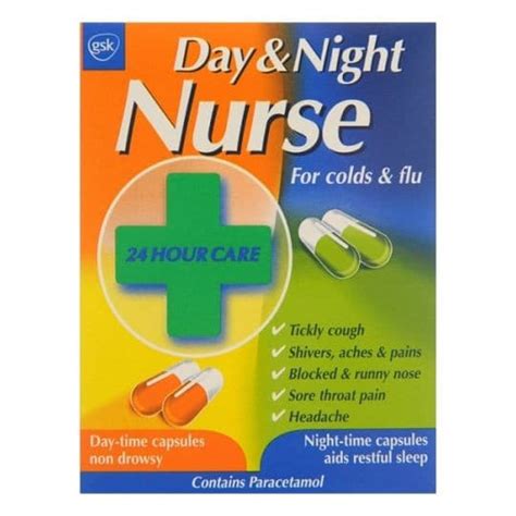 Day & Night Nurse 24 Capsules - Effective Cold & Flu Relief Treatment ...