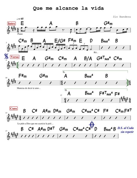 Que me alcance la vida Sheet music for Piano (Solo) Easy | Musescore.com