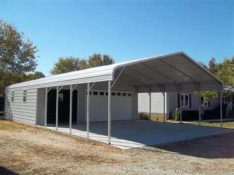 Modern White Garage Workshop with Terrace