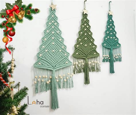 Macrame Christmas Tree With Star Topper Pine Tree Wall - Etsy