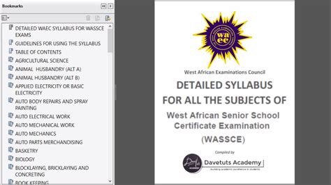 WAEC WASSCE Syllabus + Free PDF Download - YouTube